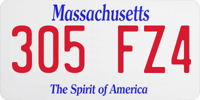 MA license plate 305FZ4
