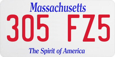 MA license plate 305FZ5