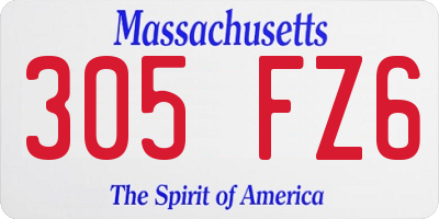 MA license plate 305FZ6