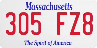 MA license plate 305FZ8