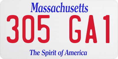 MA license plate 305GA1