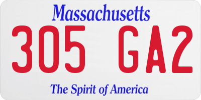 MA license plate 305GA2