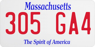 MA license plate 305GA4