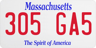 MA license plate 305GA5