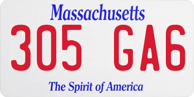 MA license plate 305GA6