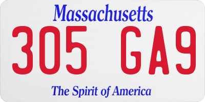 MA license plate 305GA9