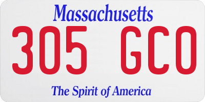 MA license plate 305GC0