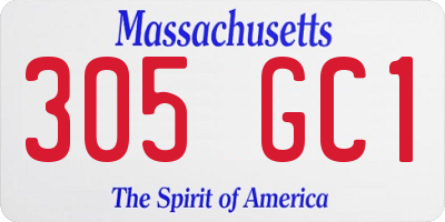 MA license plate 305GC1