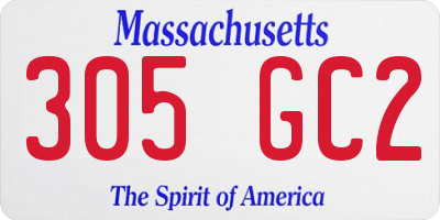 MA license plate 305GC2