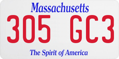 MA license plate 305GC3