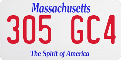 MA license plate 305GC4