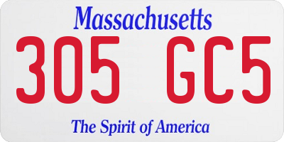 MA license plate 305GC5