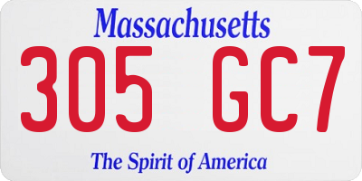 MA license plate 305GC7