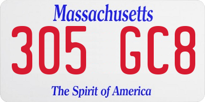 MA license plate 305GC8