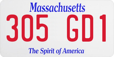 MA license plate 305GD1