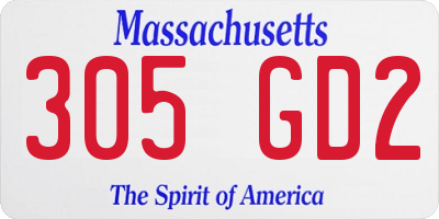 MA license plate 305GD2