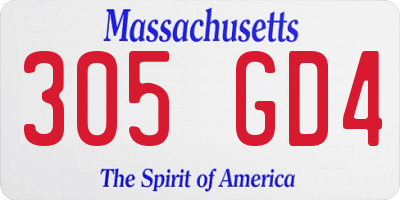 MA license plate 305GD4