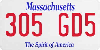 MA license plate 305GD5