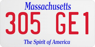 MA license plate 305GE1