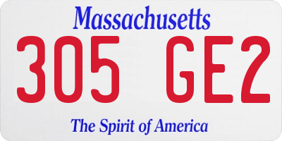 MA license plate 305GE2