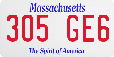 MA license plate 305GE6