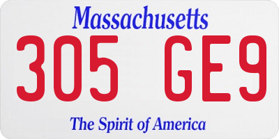 MA license plate 305GE9