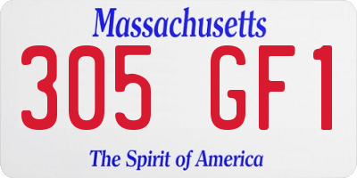 MA license plate 305GF1