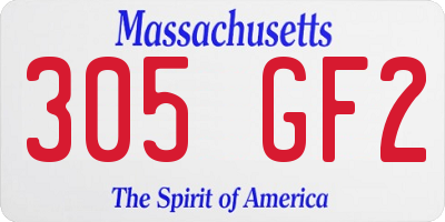 MA license plate 305GF2