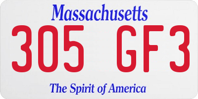 MA license plate 305GF3