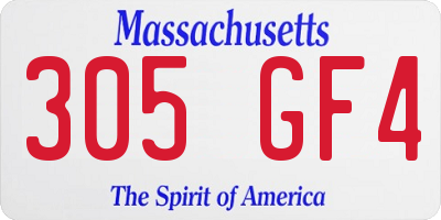 MA license plate 305GF4