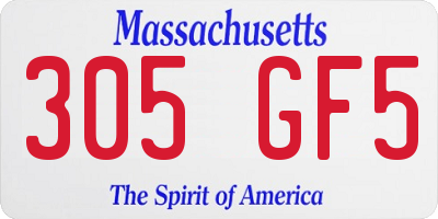 MA license plate 305GF5