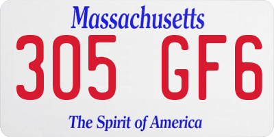 MA license plate 305GF6