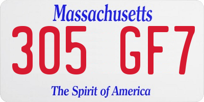 MA license plate 305GF7
