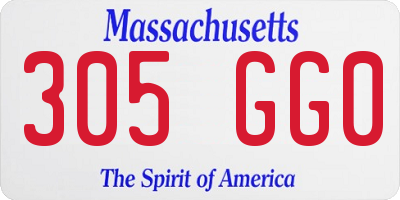 MA license plate 305GG0