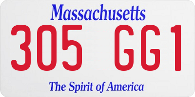 MA license plate 305GG1