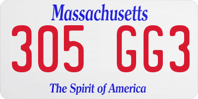 MA license plate 305GG3