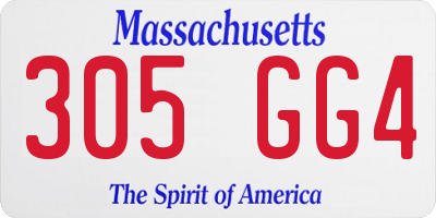 MA license plate 305GG4