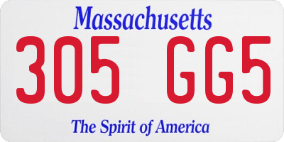 MA license plate 305GG5