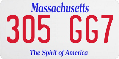 MA license plate 305GG7