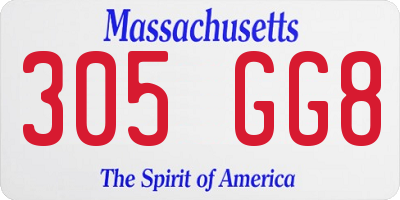 MA license plate 305GG8