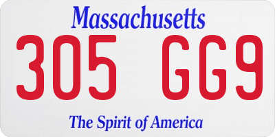 MA license plate 305GG9