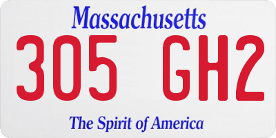 MA license plate 305GH2