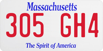 MA license plate 305GH4