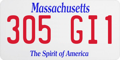 MA license plate 305GI1