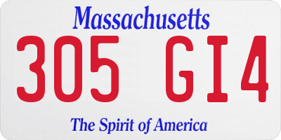 MA license plate 305GI4