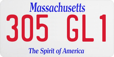 MA license plate 305GL1