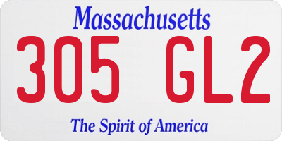 MA license plate 305GL2