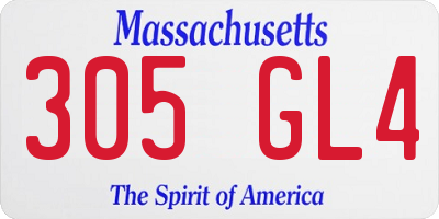 MA license plate 305GL4