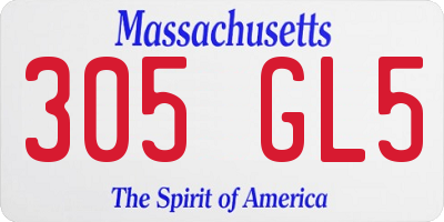 MA license plate 305GL5