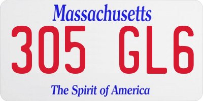MA license plate 305GL6